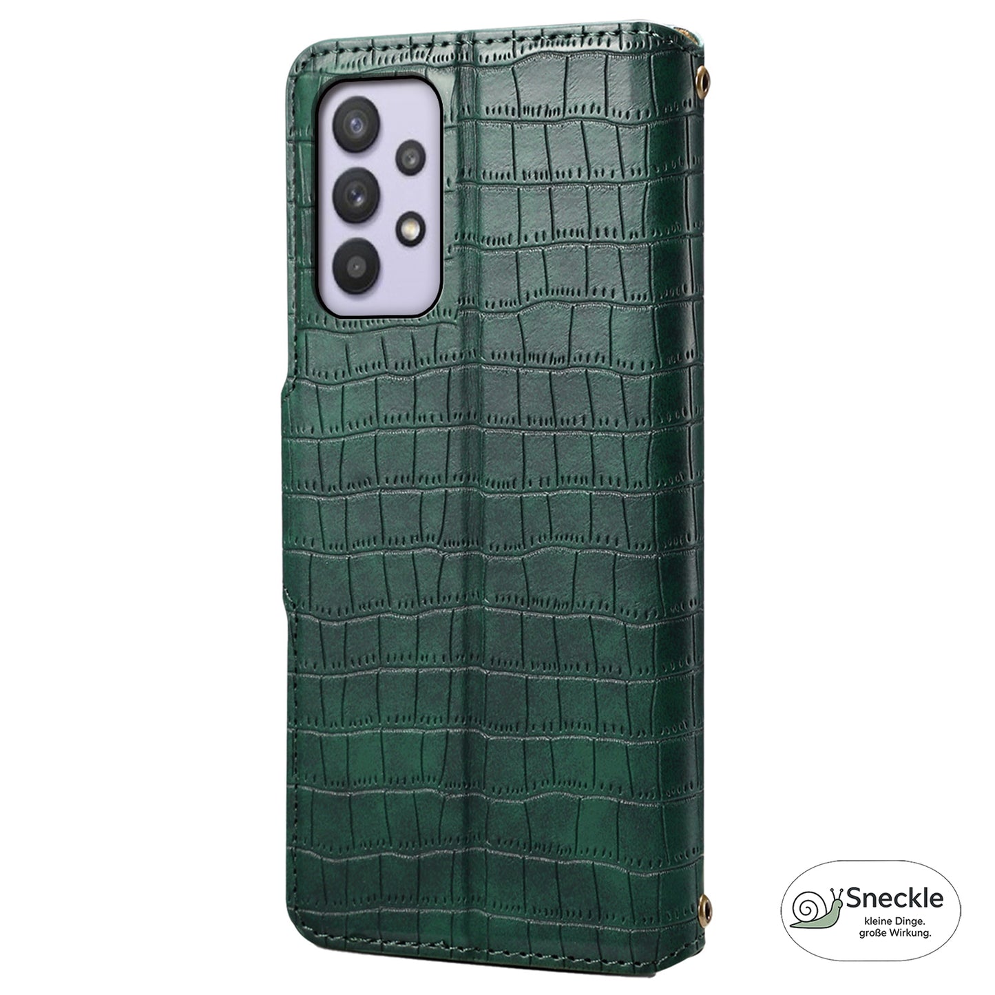 Galaxy A32/M32 5G Leder-Hülle – Krokodil-Muster – Mit Standfunktion