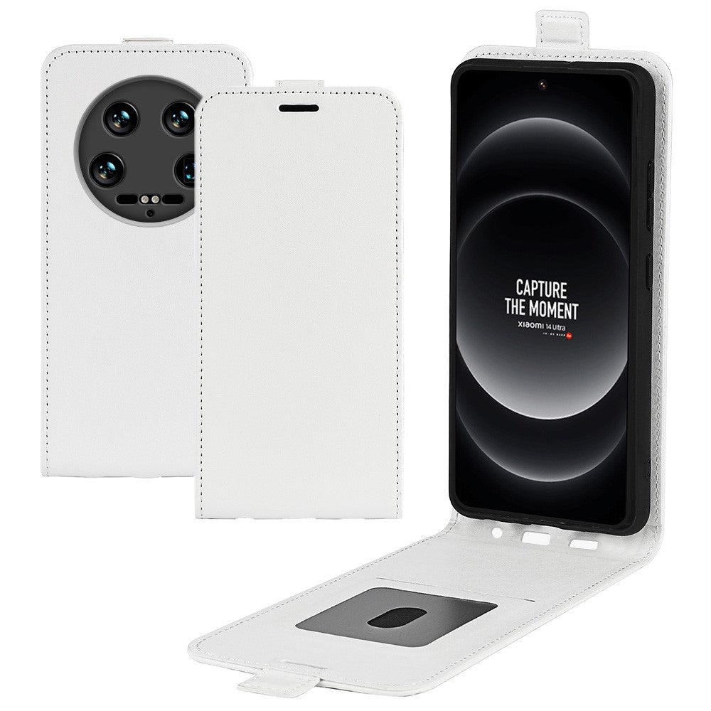 For Xiaomi 14 Ultra Case PU Leather Protective Vertical Flip Phone Cover with Card Holder