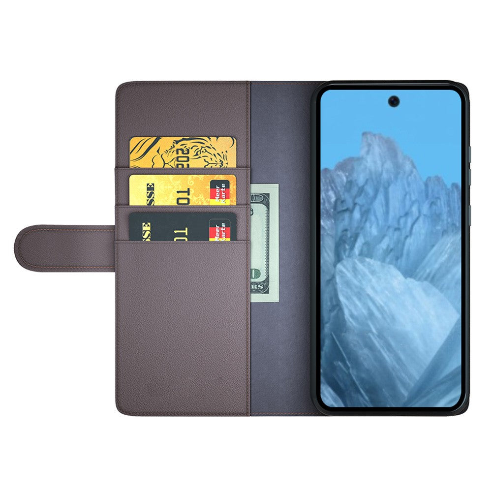 Pixel 9 / Pixel 9 Pro Echtleder Hülle mit Kartenfach