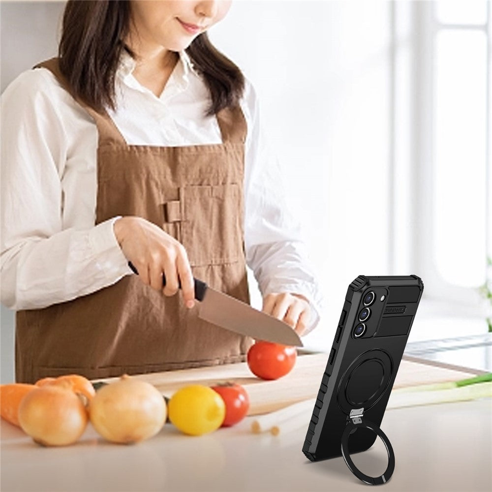 Galaxy S21 FE 5G Magnet-Hülle – Stoßfest & Mit Ständer