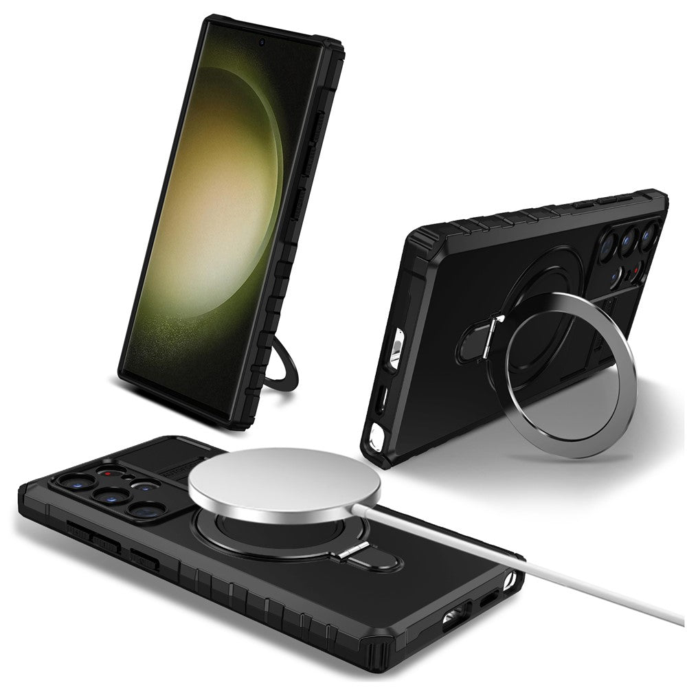 Galaxy S24 Ultra Magnet-Hülle – Stoßfest & Mit Ständer