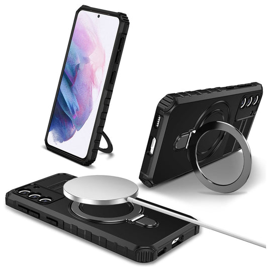 Galaxy S21 4G/5G Magnet-Hülle – Stoßfest & Mit Ständer