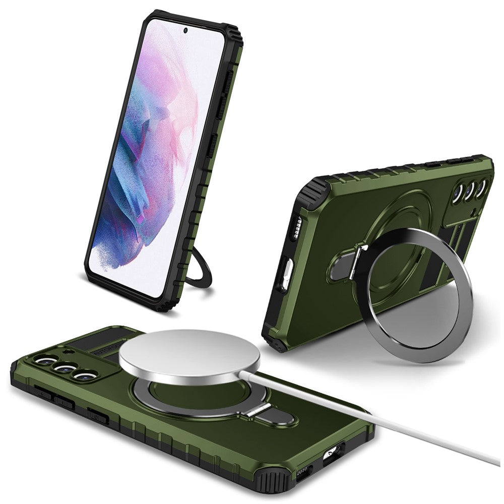 Galaxy S21 4G/5G Magnet-Hülle – Stoßfest & Mit Ständer