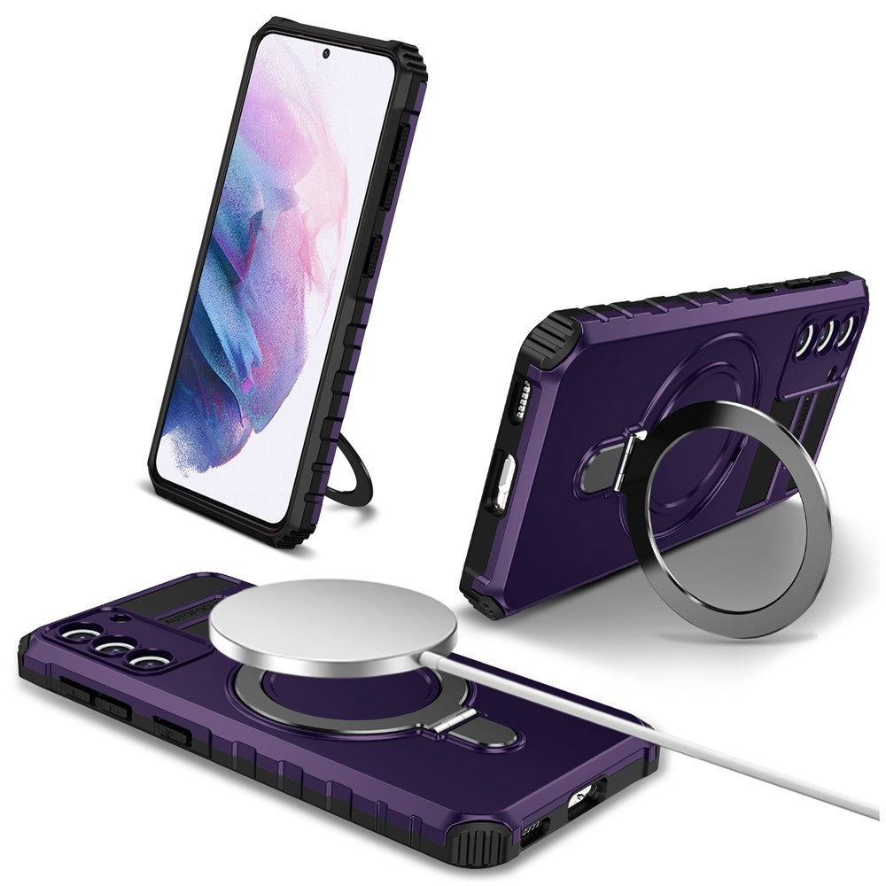 Galaxy S21 4G/5G Magnet-Hülle – Stoßfest & Mit Ständer