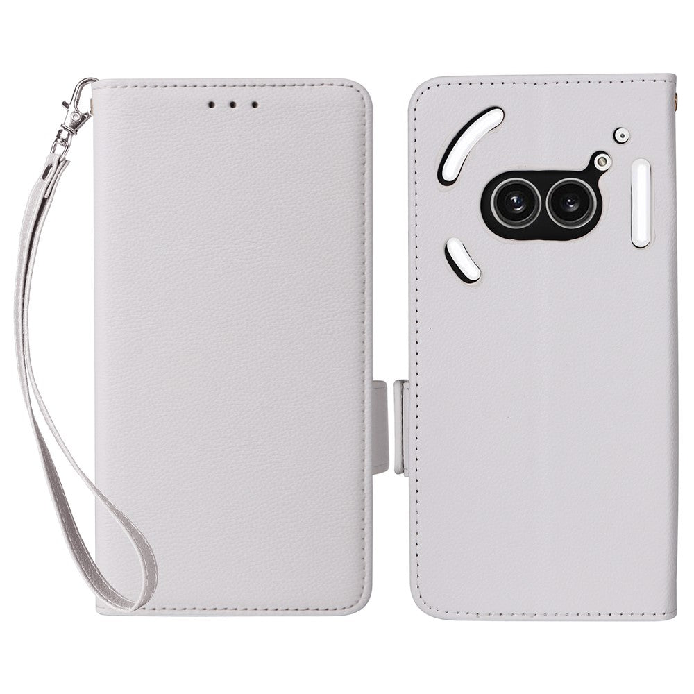 Nothing Phone (2a) Plus / Phone (2a) Wallet-Handyhülle – Aus PU-Leder & Litschi-Textur, mit Ständer & Tragegurt