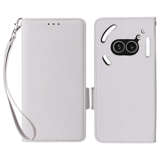 Nothing Phone (2a) Plus / Phone (2a) Wallet-Handyhülle – Aus PU-Leder & Litschi-Textur, mit Ständer & Tragegurt