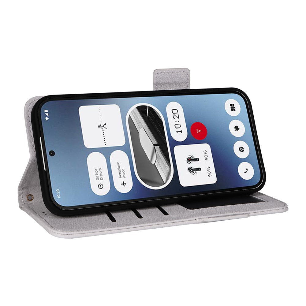 Nothing Phone (2a) Plus / Phone (2a) Wallet-Handyhülle – Aus PU-Leder & Litschi-Textur, mit Ständer & Tragegurt