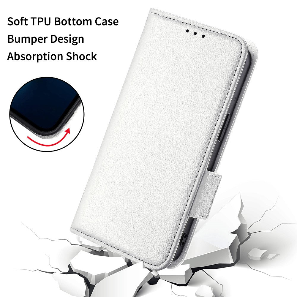 Nothing Phone (2a) Plus / Phone (2a) Wallet-Handyhülle – Aus PU-Leder & Litschi-Textur, mit Ständer & Tragegurt