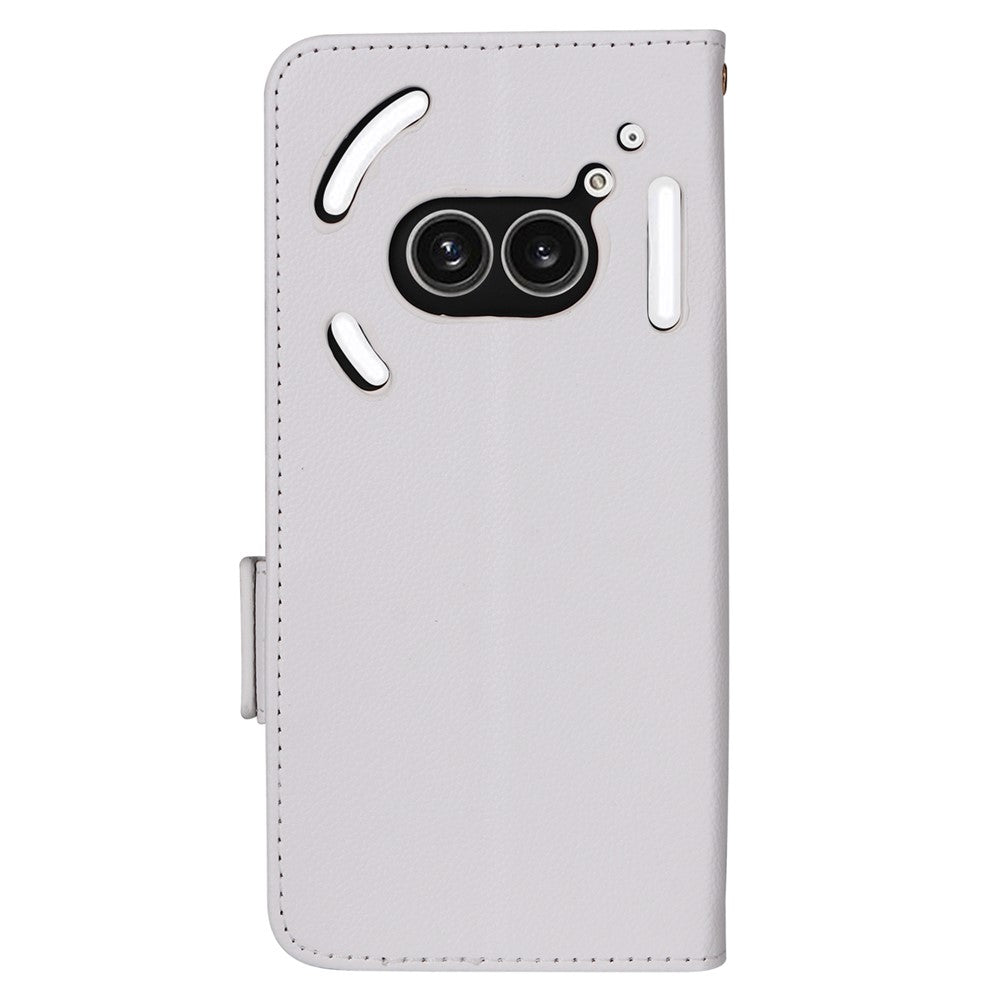 Nothing Phone (2a) Plus / Phone (2a) Wallet-Handyhülle – Aus PU-Leder & Litschi-Textur, mit Ständer & Tragegurt