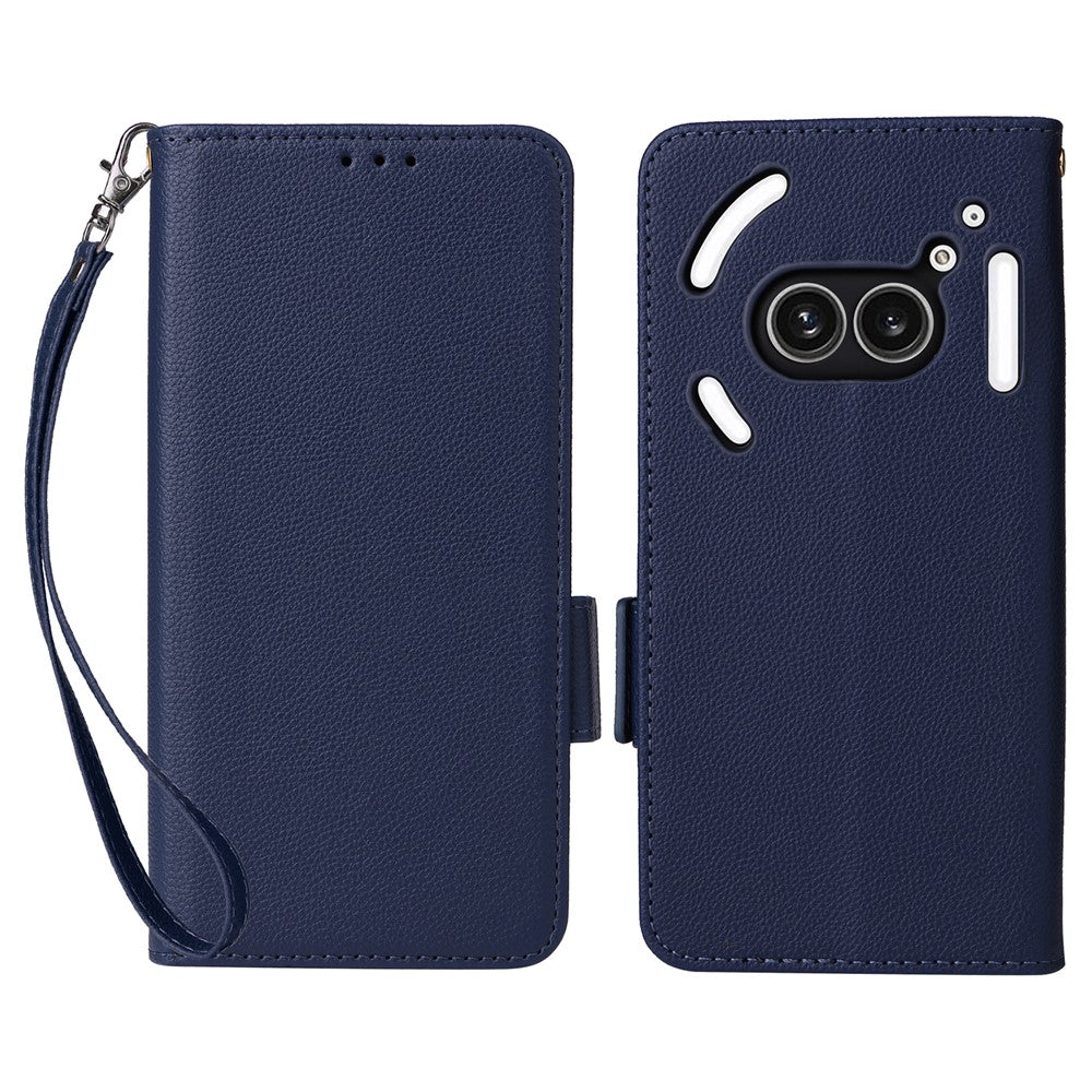 Nothing Phone (2a) Plus / Phone (2a) Wallet-Handyhülle – Aus PU-Leder & Litschi-Textur, mit Ständer & Tragegurt