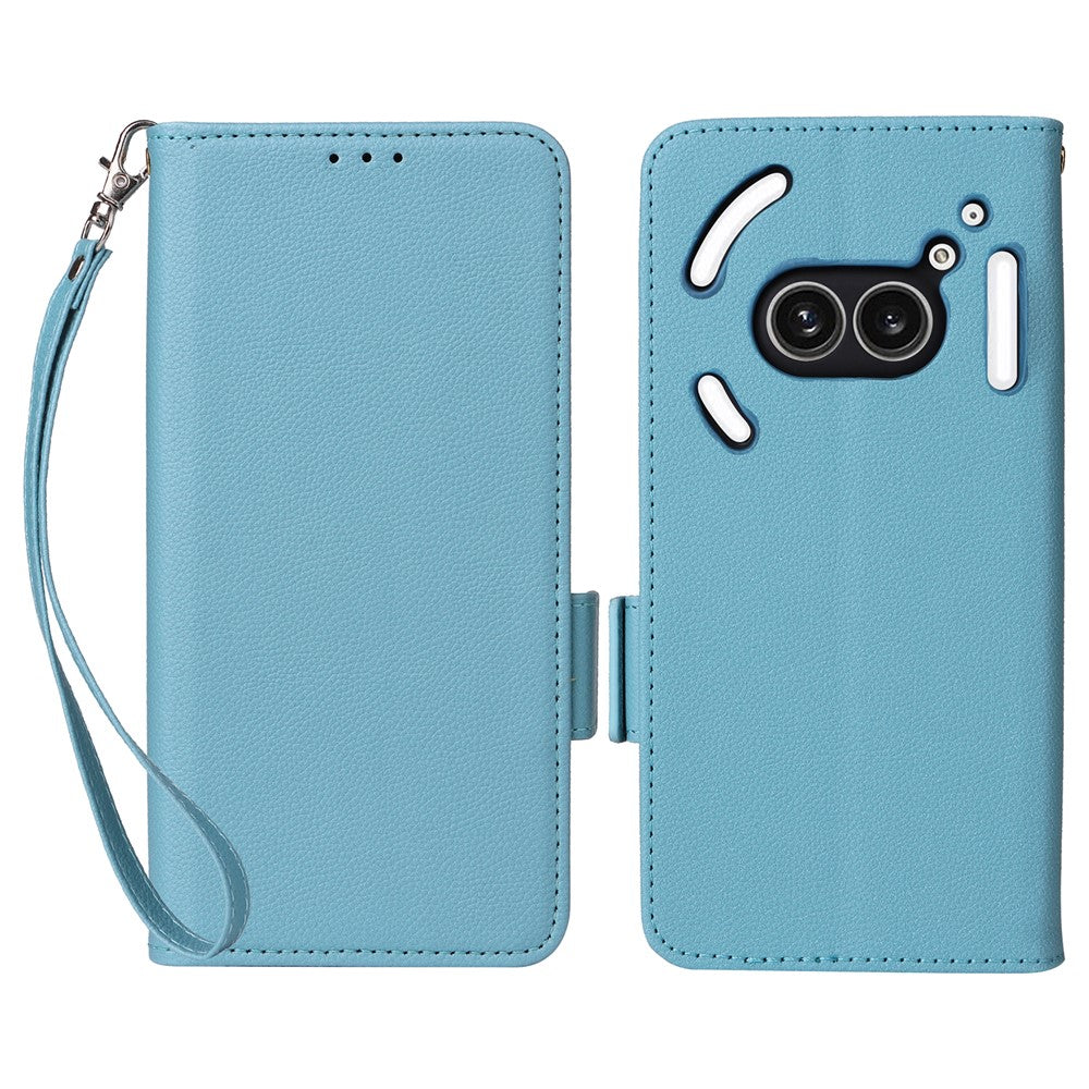 Nothing Phone (2a) Plus / Phone (2a) Wallet-Handyhülle – Aus PU-Leder & Litschi-Textur, mit Ständer & Tragegurt