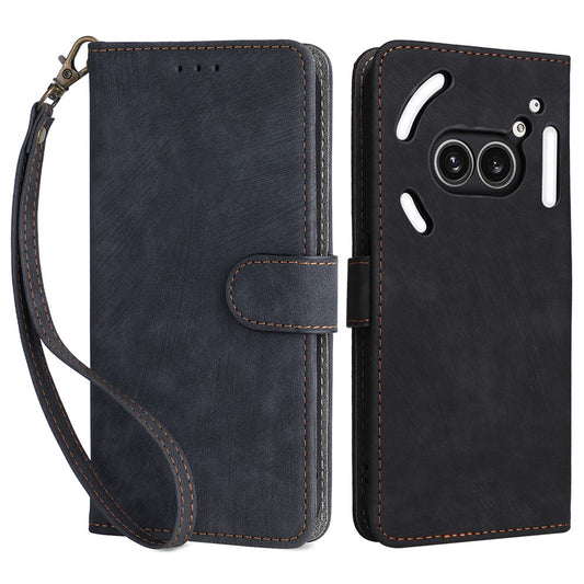 For Nothing Phone (2a) Plus / Phone (2a) Leather Case with Strap RFID Blocking Wallet Phone Cover