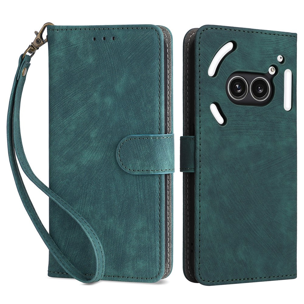 For Nothing Phone (2a) Plus / Phone (2a) Leather Case with Strap RFID Blocking Wallet Phone Cover