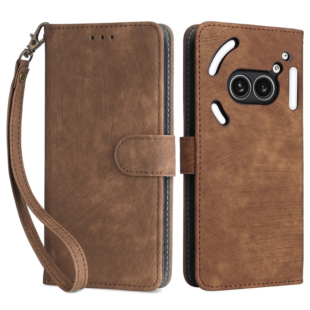 For Nothing Phone (2a) Plus / Phone (2a) Leather Case with Strap RFID Blocking Wallet Phone Cover