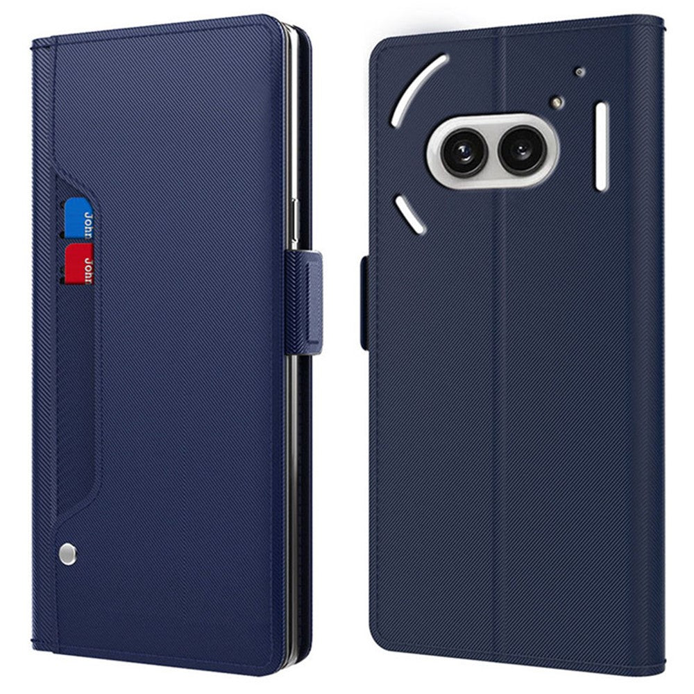 Nothing Phone (2a) Plus / Phone (2a) Wallet-Handyhülle – Aus PU-Leder mit Ständer, Kartenhalter & Spiegel