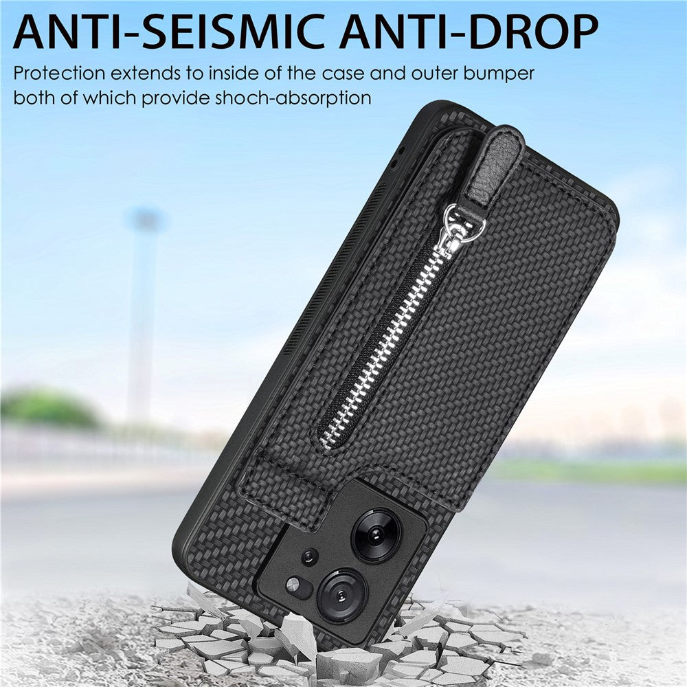 C1-03 For Xiaomi 13T / 13T Pro / Redmi K60 Ultra Case Vertical Kickstand Hybrid Phone Cover with Zipper Pocket