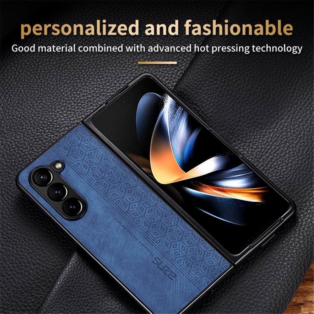 AZNS For Samsung Galaxy Z Fold6 5G Case PU Leather+Hard PC Non-Slip Grip Phone Cover