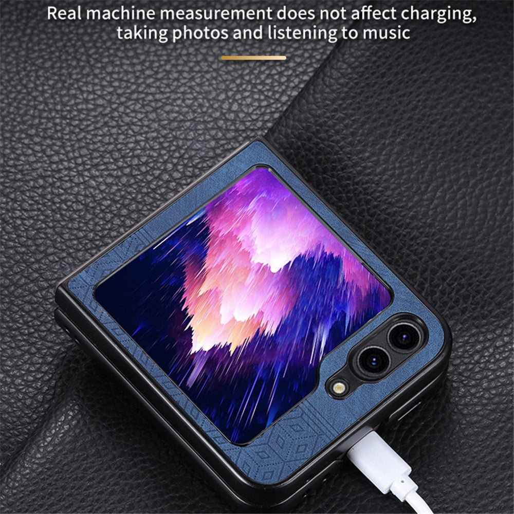 AZNS For Samsung Galaxy Z Flip7 FE 5G / Z Flip6 5G Case PU Leather Coated PC Hard Phone Cover