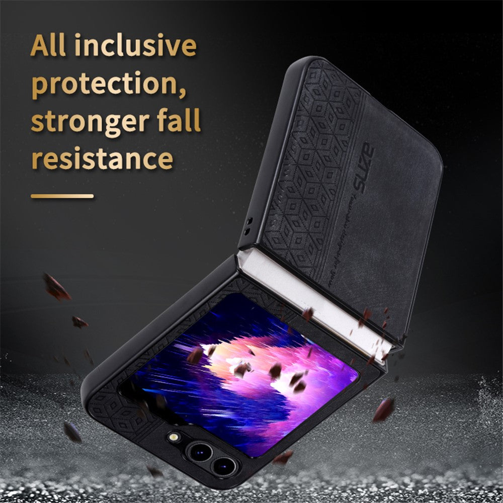 AZNS For Samsung Galaxy Z Flip7 FE 5G / Z Flip6 5G Case PU Leather Coated PC Hard Phone Cover