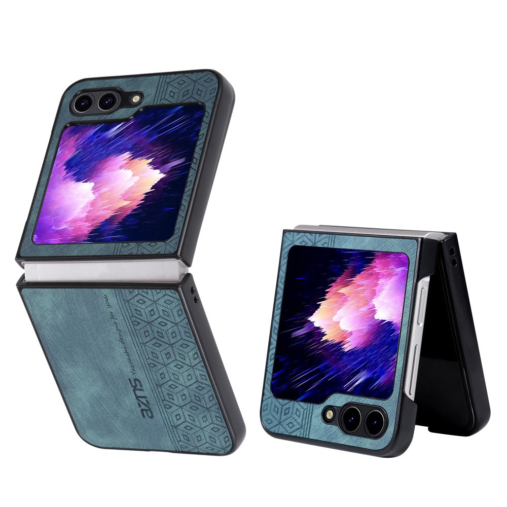 AZNS For Samsung Galaxy Z Flip7 FE 5G / Z Flip6 5G Case PU Leather Coated PC Hard Phone Cover