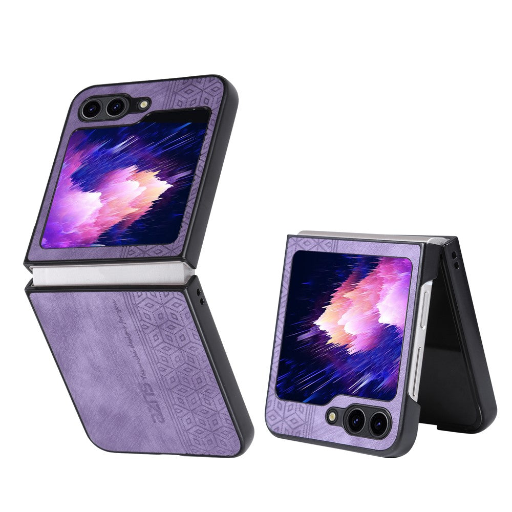 AZNS For Samsung Galaxy Z Flip7 FE 5G / Z Flip6 5G Case PU Leather Coated PC Hard Phone Cover
