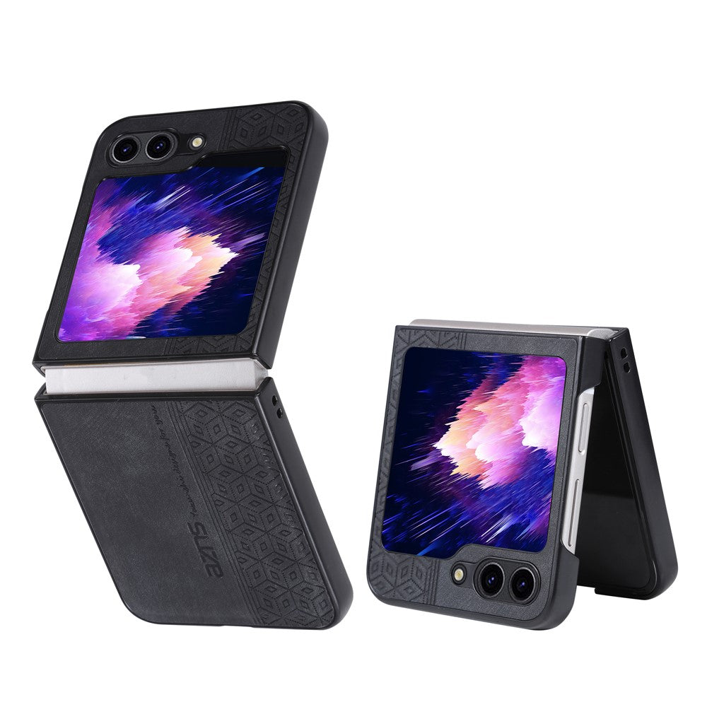 AZNS For Samsung Galaxy Z Flip7 FE 5G / Z Flip6 5G Case PU Leather Coated PC Hard Phone Cover