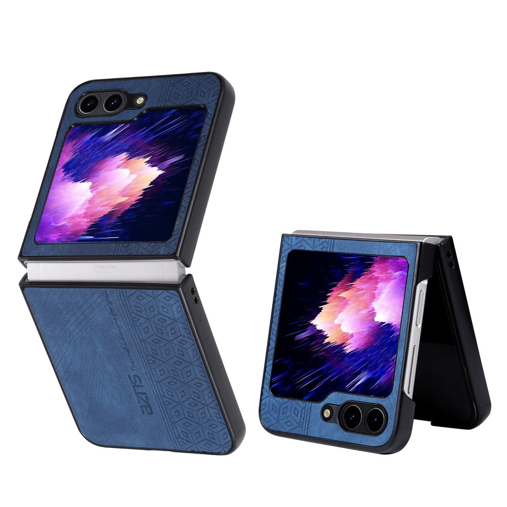 AZNS For Samsung Galaxy Z Flip7 FE 5G / Z Flip6 5G Case PU Leather Coated PC Hard Phone Cover