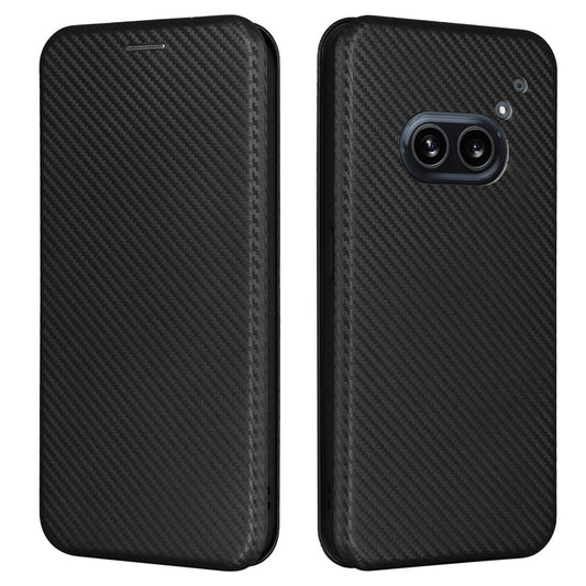 Nothing Phone (2a) Plus / Phone (2a) Wallet-Handyhülle – Mit Carbonfaser-Textur, Kartenhalter, Lederständer