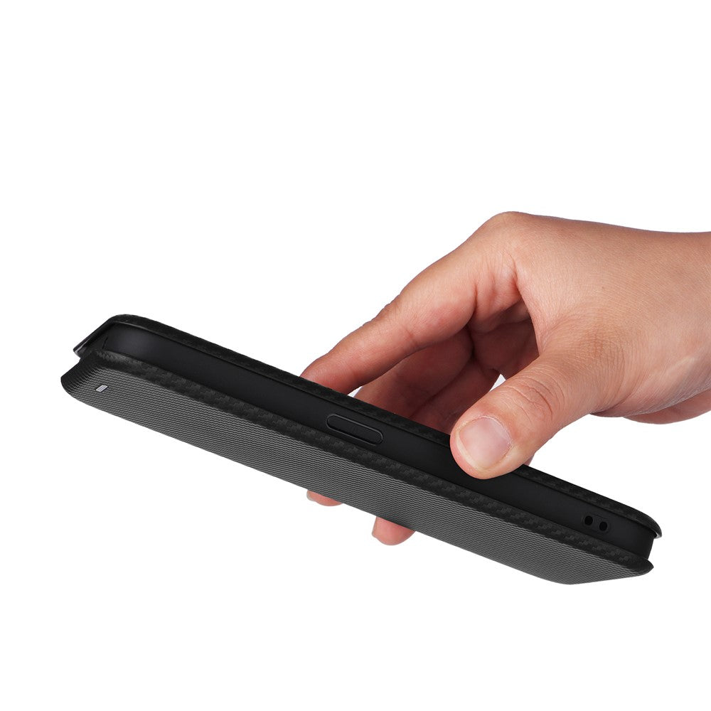 Nothing Phone (2a) Plus / Phone (2a) Wallet-Handyhülle – Mit Carbonfaser-Textur, Kartenhalter, Lederständer