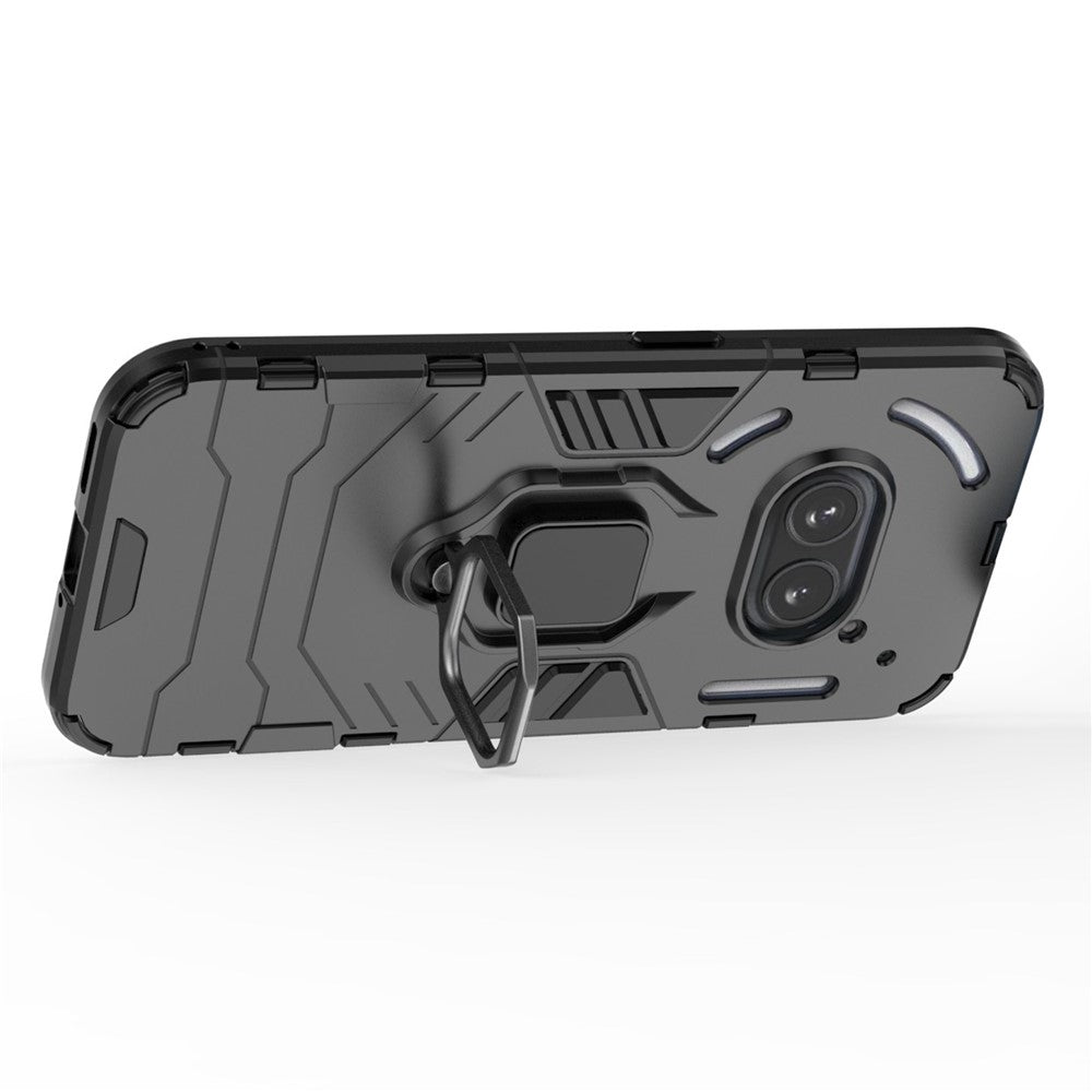 Nothing Phone (2a) Plus / Phone (2a) Handyhülle – Harte PC- + weiche TPU-Handyrückseite, drehbarer Ringhalter, Ständer