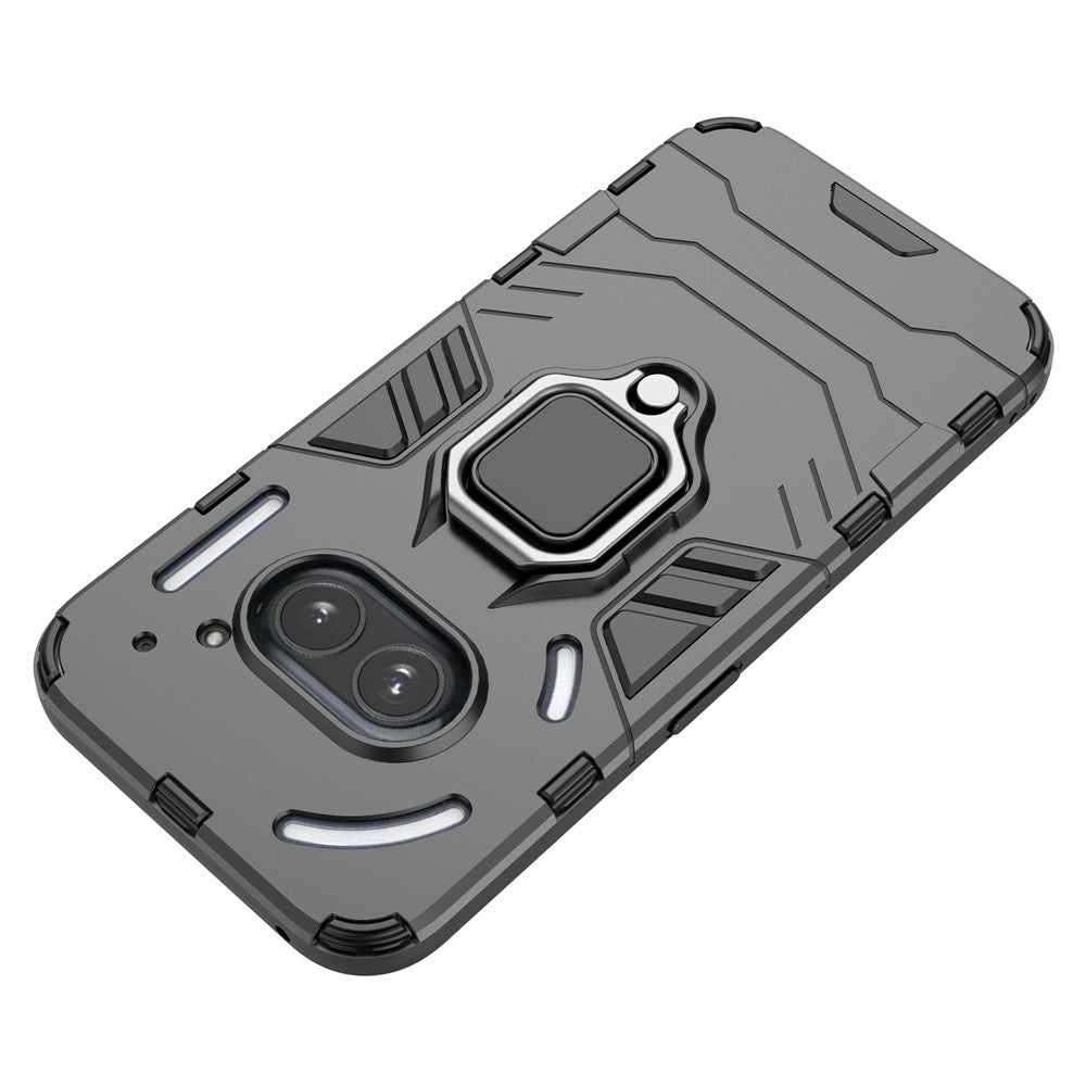 Nothing Phone (2a) Plus / Phone (2a) Handyhülle – Harte PC- + weiche TPU-Handyrückseite, drehbarer Ringhalter, Ständer