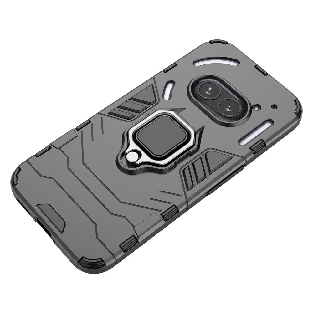 Nothing Phone (2a) Plus / Phone (2a) Handyhülle – Harte PC- + weiche TPU-Handyrückseite, drehbarer Ringhalter, Ständer