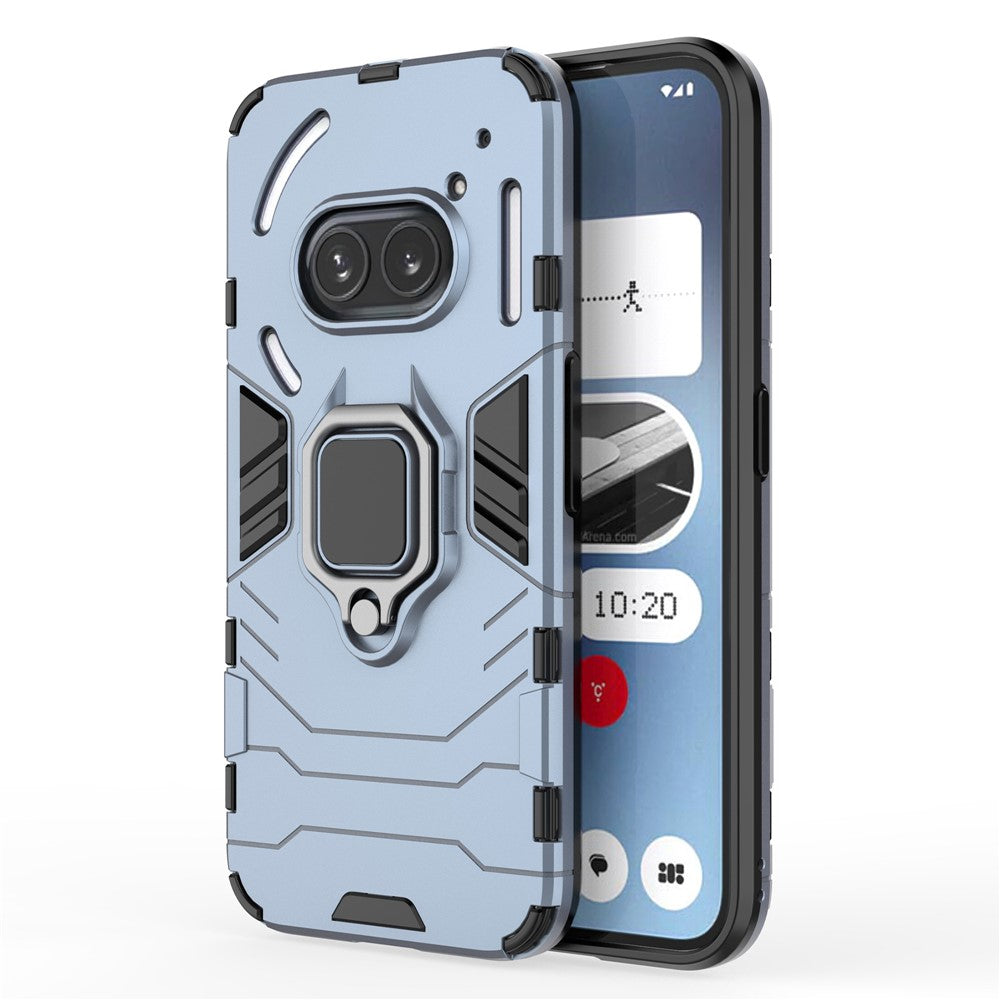 Nothing Phone (2a) Plus / Phone (2a) Handyhülle – Harte PC- + weiche TPU-Handyrückseite, drehbarer Ringhalter, Ständer