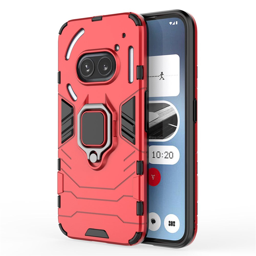 Nothing Phone (2a) Plus / Phone (2a) Handyhülle – Harte PC- + weiche TPU-Handyrückseite, drehbarer Ringhalter, Ständer