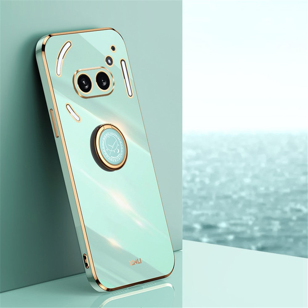 Nothing Phone (2a) Handyhülle – Galvanisierte TPU-Rückseite, kratzfest, mit Ringständer