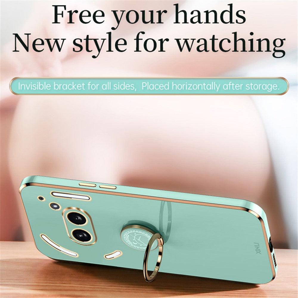 Nothing Phone (2a) Handyhülle – Galvanisierte TPU-Rückseite, kratzfest, mit Ringständer