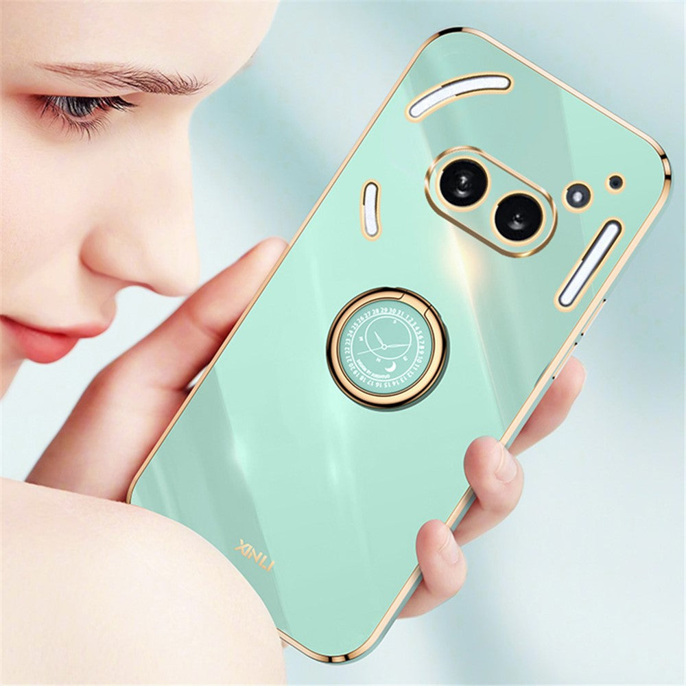 Nothing Phone (2a) Handyhülle – Galvanisierte TPU-Rückseite, kratzfest, mit Ringständer