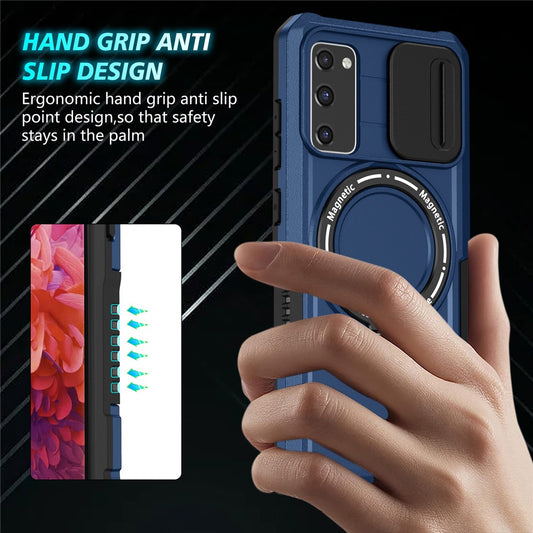 Galaxy S20 FE 4G/5G / S20 Lite / S20 FE 2022 Magnet-Hülle – Mit Kameraschutz & Ständer