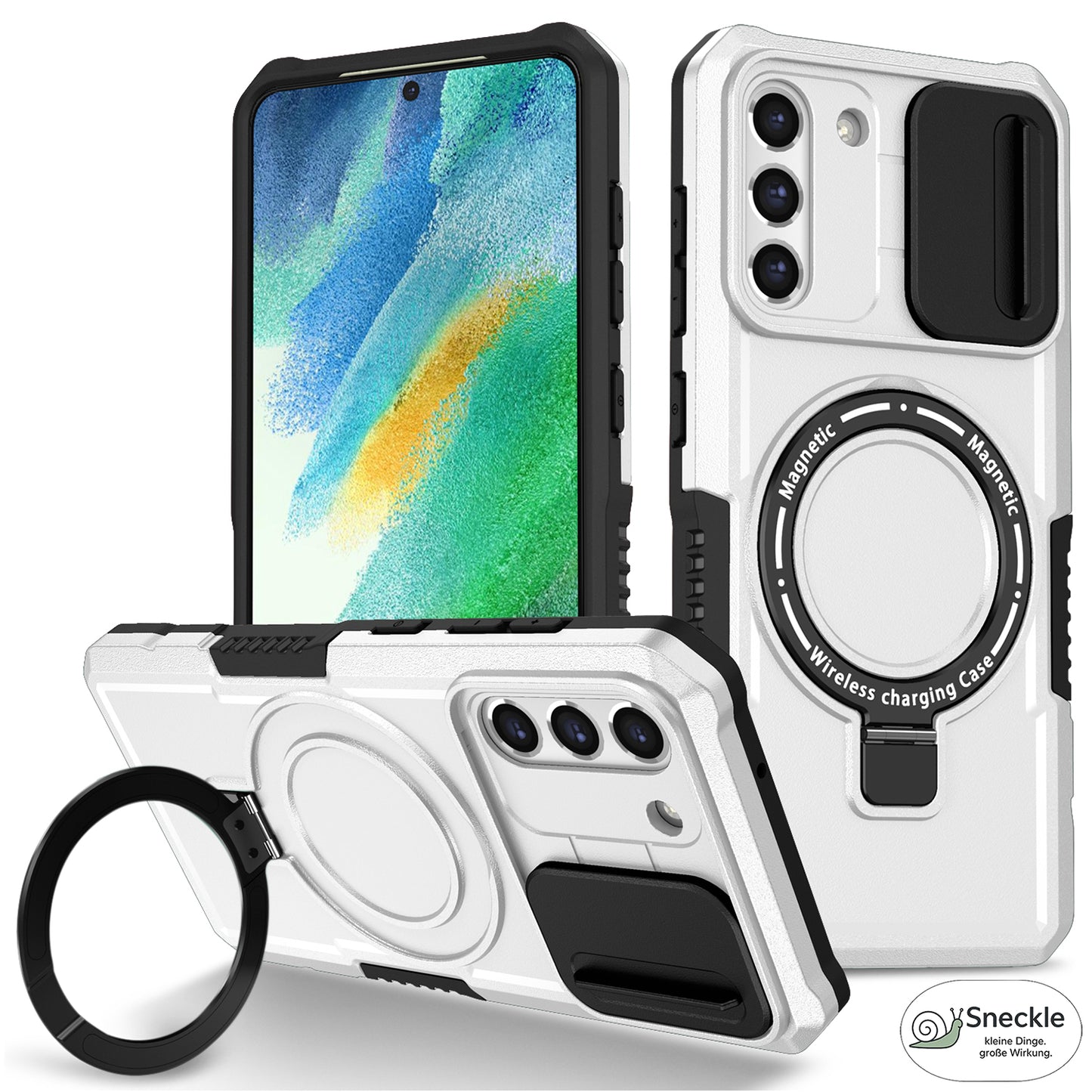 Galaxy S21 FE 5G Magnet-Hülle – Mit Kameraschutz & Ständer