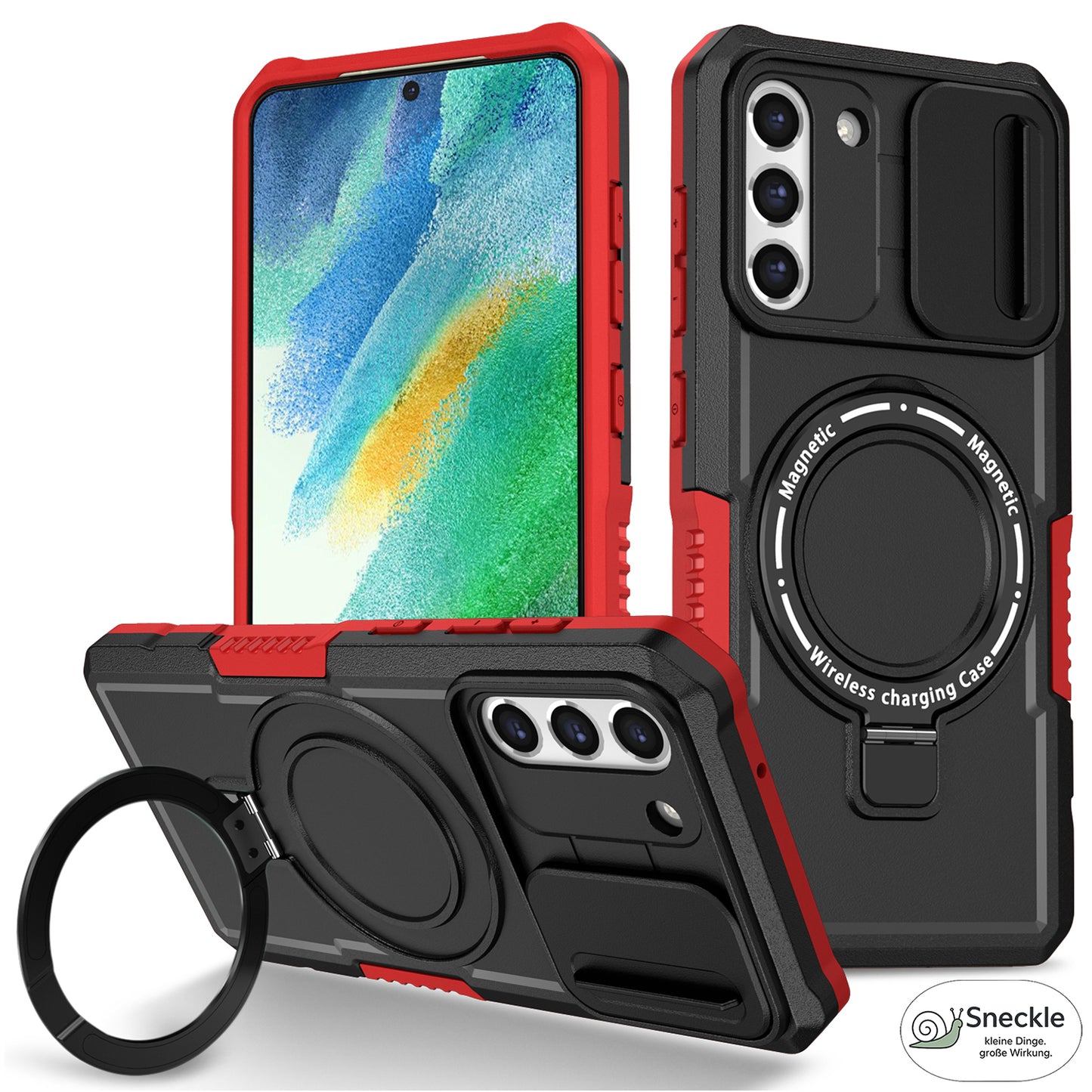 Galaxy S21 FE 5G Magnet-Hülle – Mit Kameraschutz & Ständer