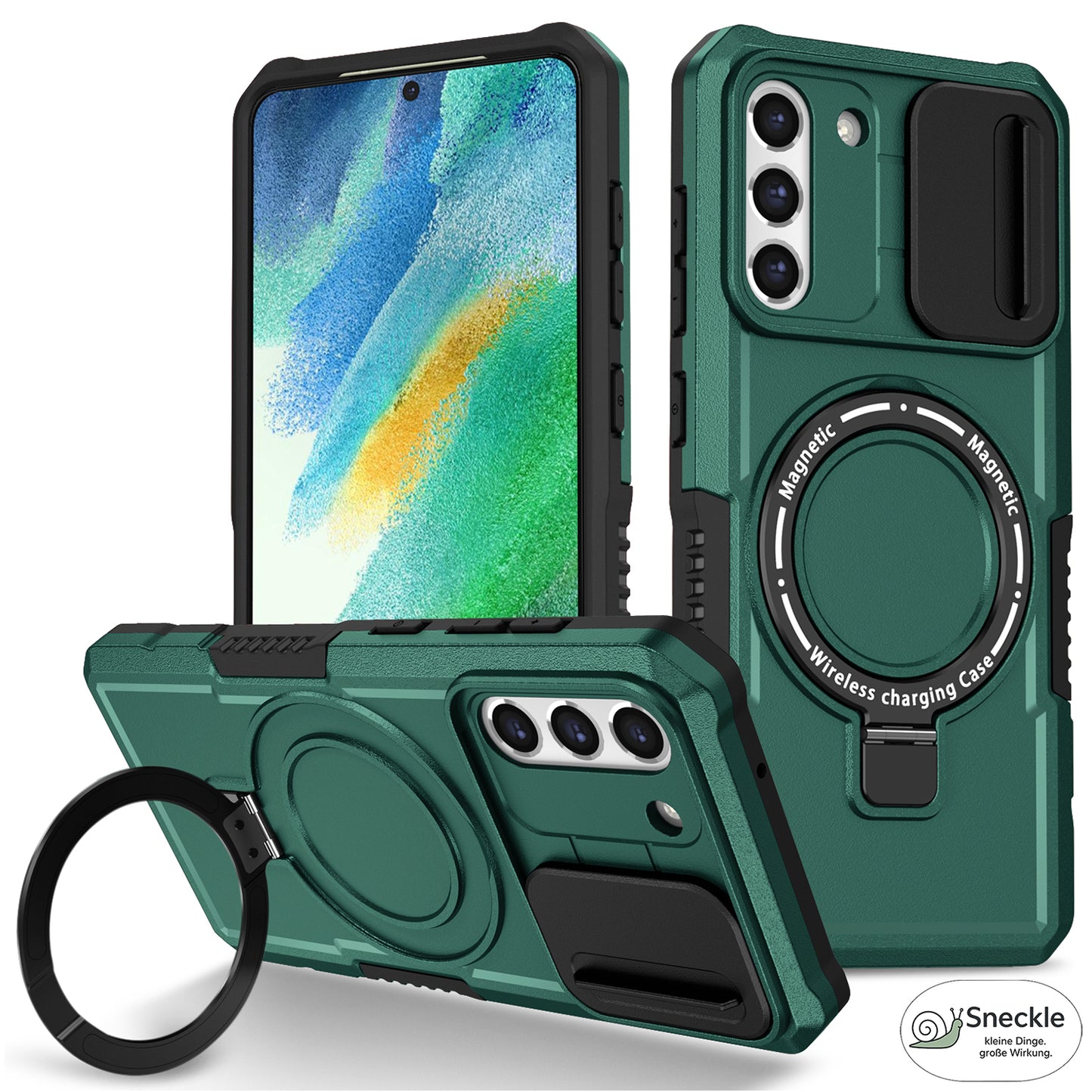 Galaxy S21 FE 5G Magnet-Hülle – Mit Kameraschutz & Ständer