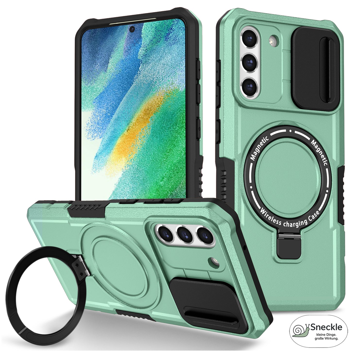 Galaxy S21 FE 5G Magnet-Hülle – Mit Kameraschutz & Ständer