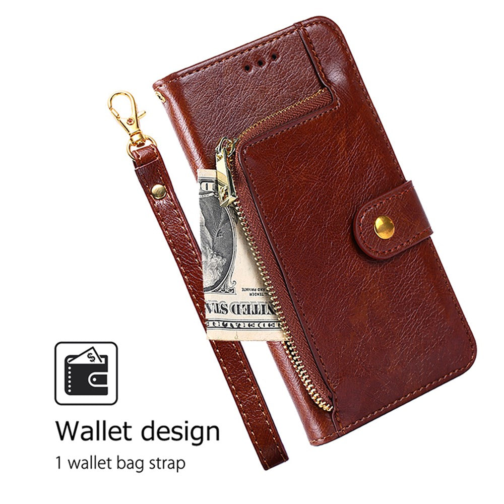 Honor Magic6 Pro 5G Wallet-Handyhülle – Stoßfest, mit Reißverschlussfach & Lederbezug