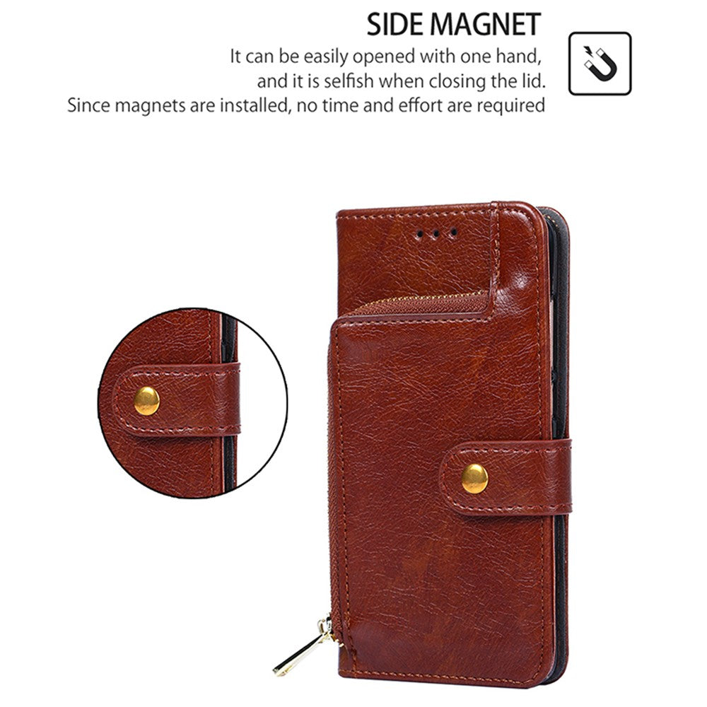 Honor Magic6 Pro 5G Wallet-Handyhülle – Stoßfest, mit Reißverschlussfach & Lederbezug