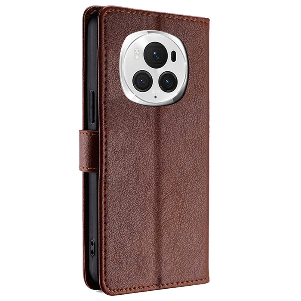 Honor Magic6 Pro 5G Wallet-Handyhülle – Stoßfest, mit Reißverschlussfach & Lederbezug