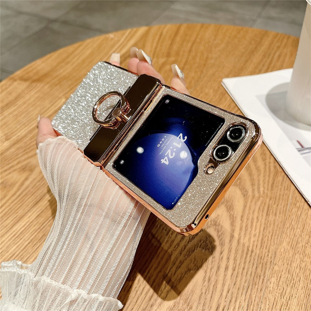 Galaxy Z Flip5 5G Glitzerhülle – Mit Ständer & Strass