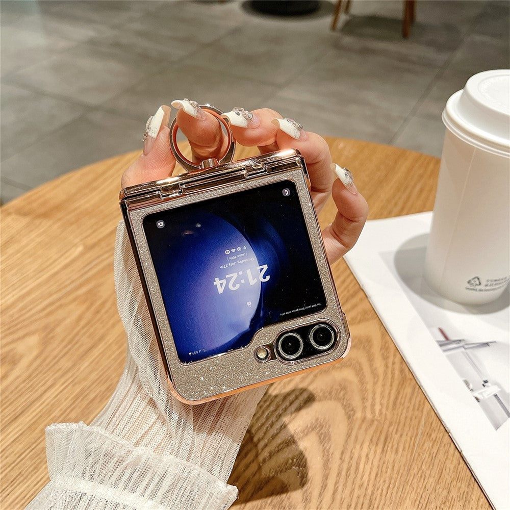 Galaxy Z Flip5 5G Glitzerhülle – Mit Ständer & Strass