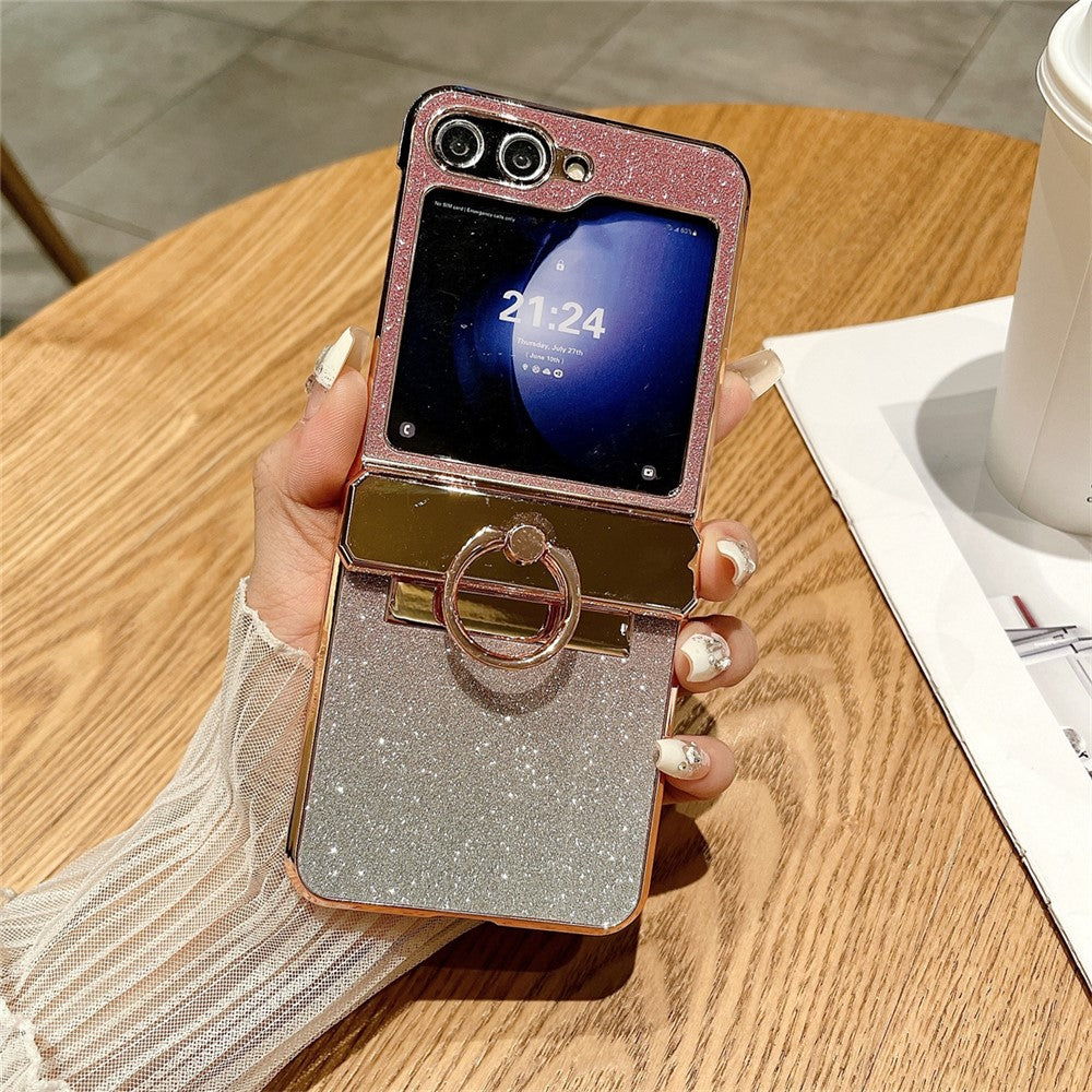 Galaxy Z Flip5 5G Glitzerhülle – Mit Ständer & Strass