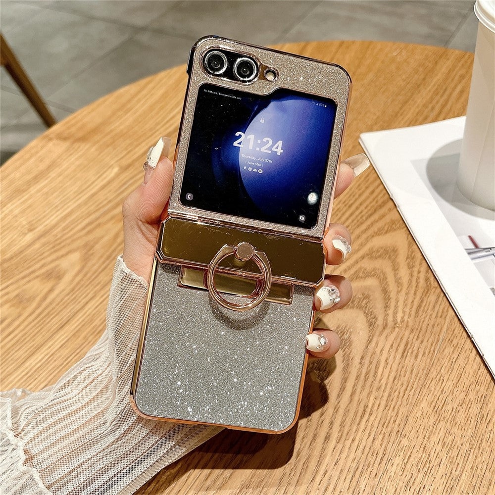 Galaxy Z Flip5 5G Glitzerhülle – Mit Ständer & Strass