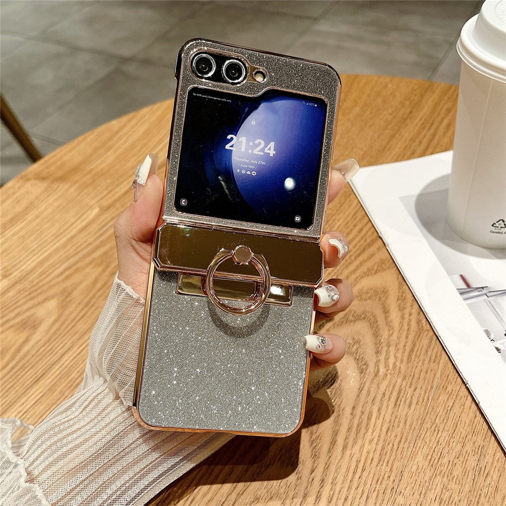 Galaxy Z Flip5 5G Glitzerhülle – Mit Ständer & Strass